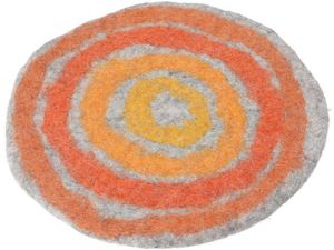 Filz Stuhlauflage, Sitzkissen, Sitzauflage - Grau/orange, Wolle, 1,5*35*35 cm, Meditationskissen & Sitzkissen