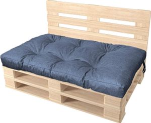 Pillows24 - Vankúš na palety odolný voči vode a UV žiareniu - Vankúš na sedenie | Vankúš na europalety 120x80 - Nábytok z paliet - Vonkajší/vnútorný, modrý