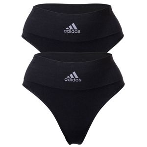 adidas Damen String, 2er Pack - Thong, Slip, Smart Micro 720 Seamless, Logo, uni Schwarz 2XL