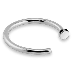 viva-adorno 0,8mm Nose Ring Nose Piercing Hoop Ring Chirurgická ocel 316L v různých barvách Z504, stříbrná
