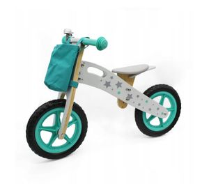 COIL Laufrad Holz-Lernrad, Balance Fahrrad, Jahren, Holz-Laufrad mit verstellbarem Sitz, Lernrad, Holz-Laufrad für Kinder, leicht 3,4 kg, Lernrad, 12" Räder, bis 35 kg,  für Kinder ab 3+, Grün