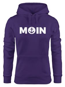 Trend Kapuzen-Pullover Damen Moin mit Anker Hoodie Moonworks® lila XL