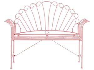 BELIANI Gartenbank Metall Rosa Breite 125 cm für Terrsse für Garten für Balkon
