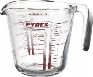 Pyrex 263B000, 0,5 l, Szkło, Czerwony, Przezroczysty, -40 - 350 °C, 120 mm, 120 mm