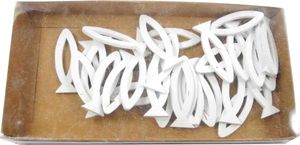 Florissima 60x Fische Deko Streudeko Weiß offen 5cm Holz Kommunion Konfirmation Taufe Bastelbedarf Basteln Hochzeit Tischdeko Maritim Strand Sommer