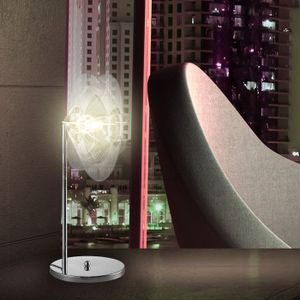 Tischlampe aus Kunststoff/Chrom mit spiegeleffekt inkl. LED
