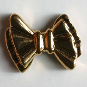 Kunststoffknopf in Form einer Schleife mit Öse  1 Stück Dill Knöpfe Farben allgemein: Gold, Durchmesser: 15 mm
