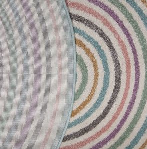 Monde moderner Kurzflor Teppich; Farbe: bunt; Größe: 120 x 120 cm round