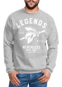 Cooles Herren T-Shirt Legends Sparta Gladiator Gym Athletics Sport Fitness Neverless® grau-weiß XXL