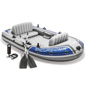 INTEX Schlauchboot mit Rudern und Pumpe Excursion 4 Set 68324NP