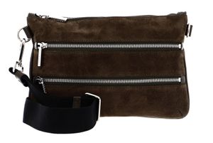 DECADENT Leder Gürteltasche Schultertasche Jade Belt Bag Suede Army grün