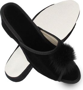 filsko® Latina - Hausschuhe Damen Sommer schick Samt weiches Fell mit Absatz