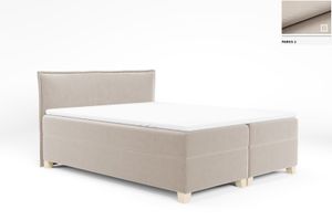 Neu Doppelbett LAWRENCE Beige Polsterbett für Schlafzimmer Bett 160x200 cm