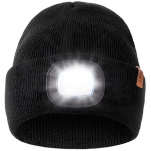 Mütze mit LED Licht Herren Damen Beleuchtete Beanie Winter Warm Wiederaufladbares USB