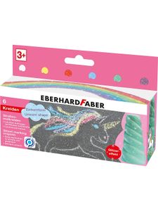 Eberhard Faber Spielwaren Straßenmalkreide Einhorn Glitzer, 6 Farben Straßenmalkreide Basteln & Kreativitätsspielzeug