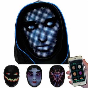 Programmierbare LED Maske für Fasching Karneval Rave Halloween Festival Konzerte Horrormaske I LED Maske I Bluetooth Handy App gesteuert I Gestensteuerung