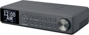 MEDION P66750 Küchen Unterbauradio (DAB+ Küchenradio, PLL UKW Radio, dimmbares TFT Farbdisplay, Koch Timer, Bluetooth, LED Leiste, inkl. Montagematerial) grau