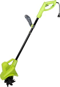 Kinzo Gartenfräse, Grubber, Elektrisch, Bodenbearbeitungsgerät, Bodenhacke, Kultivator mit 4 Messern, 300 W, Schwarz/ Grün