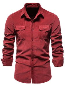 Herren Hemden Freizeithemd Business Bluse Regulär Fit Button Down Tunika Shirt Arbeit Rot,Größe EU M