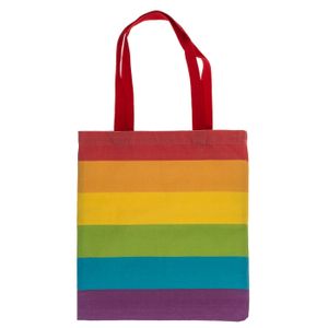 Stoffbeutel Tragetasche Einkaufstasche Regenbogen Regenbogenfarben 35 x 40 cm
