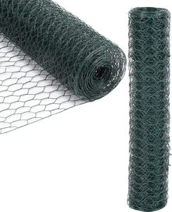 Drahtzaun 10m/25m Sechseckgeflecht verzinkt Kaninchendraht Grün Maschenweite 27mm Volierendraht Drahtgeflecht - 25m x 100cm (LxH)