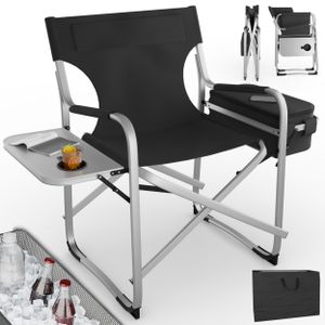 ONBEST Campingstuhl | mit 16L Kühltasche | Seitentisch | 150 kg | Getränkehalter | Oxford 600D*300D Gewebe