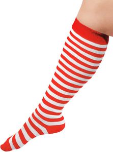 Ringel-Kniestrümpfe rot/weiss
