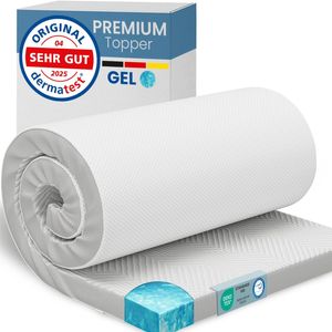 ELONEO Gel Topper 200x200cm, Matratzentopper aus 5 cm hohem Gel-Memory- Schaum, atmungsaktiver 3D-Netz Bezug, Bequeme Matratzenauflage für das Bett