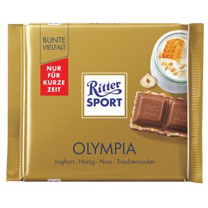 Ritter Sport Olympia gefüllte Schokolade mit Dextrose Honig Creme 100g