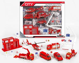 Kinder Spielzeug City Fahrzeuge französische Feuerwehr Hubschrauber Gebäude Auto