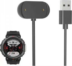 SYSTEM-S USB 2.0 Kabel 100 cm Ladekabel für Amazfit T-Rex 2 Smartwatch in Schwarz