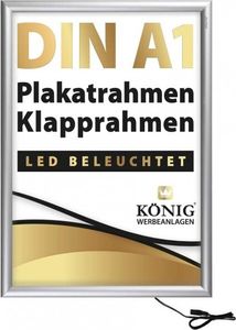 Dreifke® LED Plakatrahmen DIN A1 | LED beleuchtet | 25 mm Alu Profil | entspi...