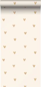 Sanders & Sanders Tapete Herzchen Beige und Gold - 935268 - 0,53 x 10,05 m