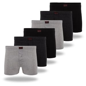 Texemp | 6er Pack Herren Unterhose Unterwäsche Boxershorts 100% Baumwolle Uni | L