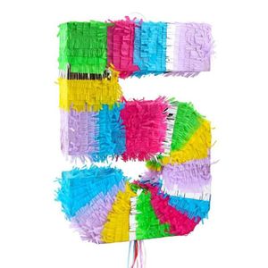 Pinata Zahl 5 bunt pastell