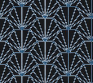 Daniel Hechter Art Deco Tapete Designertapete Vliestapete schwarz blau weiß 10,05 m x 0,53 m