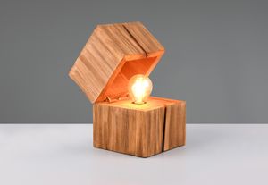 Kleine Holzwürfel Tischleuchte, Höhe 16cm