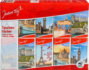 Jeden Tag Taschentücher zuverlässig und saugstark 4lagig 30 Packungen
