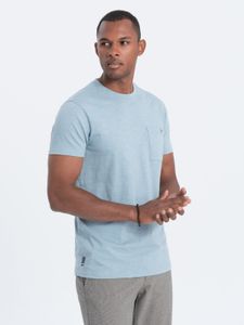 Ombre Clothing Pánské tričko s krátkým rukávem Dagontine modrá M