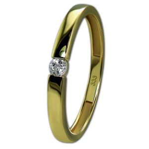 GoldDream Gold Ring Classic Gr.54 Zirkonia weiß 333er Gelbgold GDR535Y54