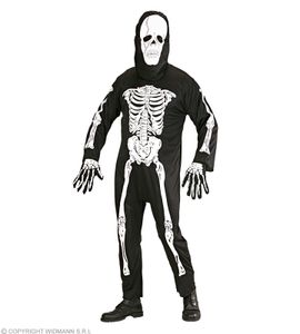 Erwachsenen Skelett, Anzug und Maske - Gr. S - XXL - Kostüm Gerippe Skelettkostüm XXL - 56/58