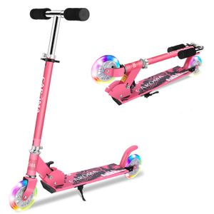 Caroma Roller Cityroller, Höhenverstellbarer Scooter mit ABEC 5 Kugellagern und 120mm Polyurethaneräder, Tragkraft 50kg, rosa