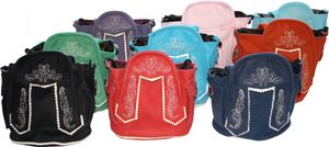 Damen Handtasche Trachtentasche Dirndl Taschen Trachten Kunstleder, Farbe:Dunkelbraun