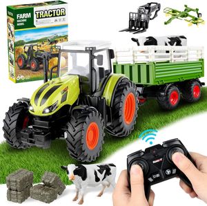 Ferngesteuerter Traktor Spielzeug, 3 in 1 RC Traktor für Kinder, Bauernhof Spielzeug ab 2 3 Jahre