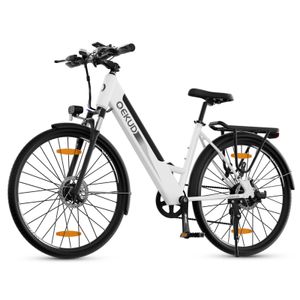 E-Bike für Herren Damen, 26M208 E-Bike, E-Trekkingbike, 250W Motor, 45Nm, 36V/12.5Ah Akku, bis 100 km, 26 Zoll Alu, bis 100 km, Shimano 7-Gang, Weiß