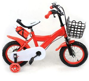 12palcové dětské kolo chlapecké kolo dívčí kolo s přídavným kolem + nákupní košík pro děti od 2 do 5 let (červené)