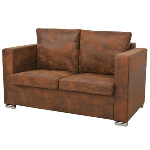 vidaXL Sofa 2-częściowa ze sztucznego zamszu