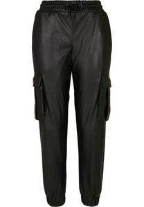 Dámské kalhoty Urban Classics Ladies Faux Leather Cargo Pants black - XXL