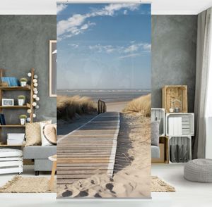 Raumteiler - Ostsee Strand 250x120cm, Aufhängung:ohne Halterung