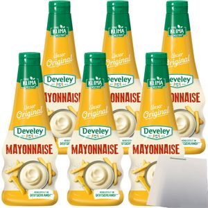 Develey Mayonnaise unser Original 6er Pack (6x500ml Flasche) + usy Block